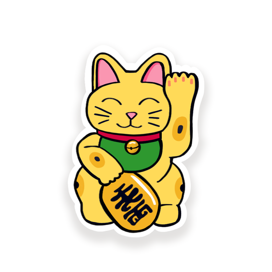 Sticker Maneki Neko Jaune