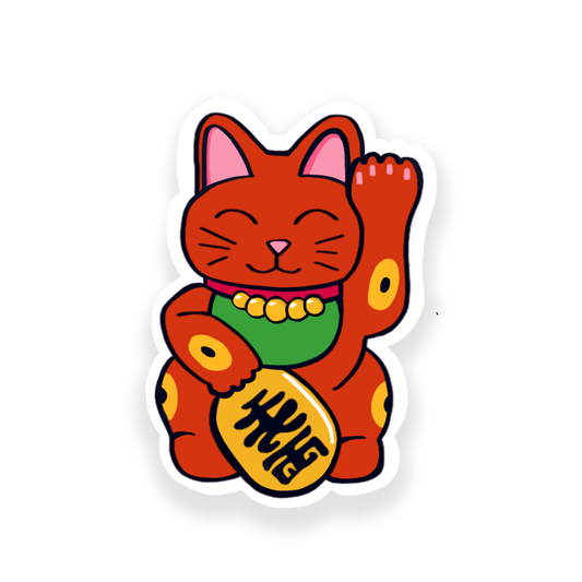 Sticker Maneki Neko Rouge